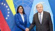 Guterres se reúne en Nueva York con Delcy Rodríguez para abordar el camino