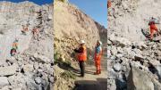 Caída de rocas bloquea el camino a Mallasa y equipos municipales trabajan para despejar el área