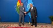 Paz se reunió con secretario de la ONU y se refirió al papel de Bolivia ante los desafíos globales
