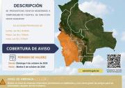 Senamhi emite aviso de alerta naranja por vientos fuertes en Santa Cruz, La Paz, Potosí y Oruro