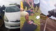 Yapacaní: retienen a presuntos ladrones y queman su vehículo