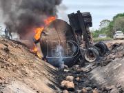 ¿Qué se sabe del camión cisterna que se incendió en plena carretera al norte?