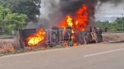 Reportan incendio de un camión cisterna en Yapacaní