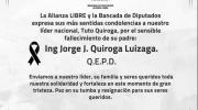 El padre de Jorge Tuto Quiroga falleció este sábado y Alianza Libre expresa sus condolencias