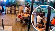Un hombre armado atraca a una pareja dentro de un restaurante Santa Cruz