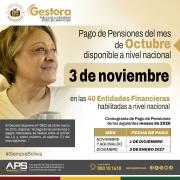 Gestora iniciará el 3 de noviembre el pago de rentas correspondiente al mes de octubre