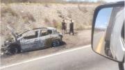 Un auto se incendió en plena ruta 7 y generó demoras en el tránsito camino a Chile
