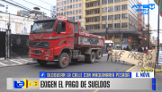 Trabajadores de empresas tercerizadas bloquean el Palacio Consistorial por pagos atrasados