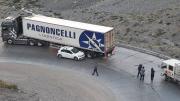 A pesar del poco tránsito en el paso a Chile, hubo un accidente en el sector de Los Caracoles
