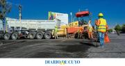 Obra de repavimentación en Rivadavia