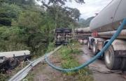 Ruta 9: Reportan vuelco de cisterna cargada de combustible
