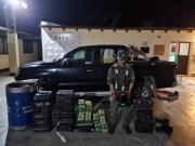 Colalao del Valle: rellenó un tambor de combustible y acondicionó el chasis de su camioneta con 114 kilos de hojas de coca