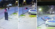 Video: una moto atropelló a una mujer en La Plata y sus ocupantes escaparon aunque su vida corre peligro