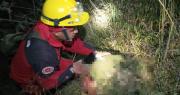 Una persona fue a buscar a sus ovejas y se embarranca 250 metros; Bomberos la hallan con vida