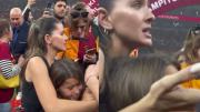 El momento de tensión que vivió la China Suárez con sus hijos en la cancha del Galatasaray