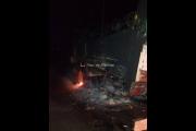 Se incendió un camión que transportaba leche cerca de Casa de Piedra