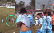 VIDEO. Insólita expulsión en Villa San Carlos: entró, no tocó una pelota, empujó al árbitro y roja en 40 segundos