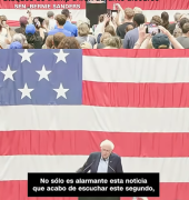 (VIDEO) La reacción de Bernie Sanders cuando se entera del ataque de Trump a las instalaciones de Irán