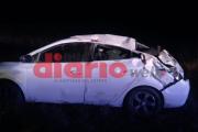Ruta 34: un auto perdió el control y terminó volcando, con sus ocupantes lesionados