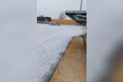 La nieve postergó el duelo de Deportivo Madryn y Quilmes: así está el campo de juego