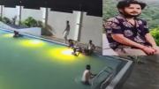 VIDEO: Cayó en una piscina repleta de gente durante una fiesta y murió ahogado, la música no dejó que escucharan sus pedidos de ayuda
