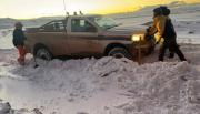 Rescatan en la puna a trabajadores mineros varados por la nieve