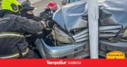 Perdió control del rodado y se estrelló contra un poste de luz