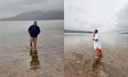 Pese a la ola polar, nada en El Cadillal y sueña con cruzar el Río de la Plata en invierno