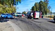 Accidente en la avenida Champagnat: fuerte choque frontal entre dos autos terminó con tres heridos