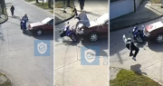 Impactante choque y milagro en Berisso: un motociclista voló por el aire