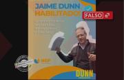 El TSE no anunció la habilitación de Jaime Dunn como candidato presidencial