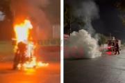 Voraz incendio consumió por completo una Bajaj Rouser 180 (Video)