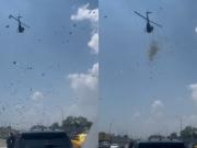 Lluvia de dólares: miles de billetes fueron arrojados desde un helicóptero como parte de un homenaje