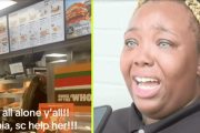 Estados Unidos: Madre de tres hijos tuvo que encangarse de trabajar sola un restaurante de Burger King