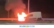 Susto en la Circunvalación por el incendio de un utilitario