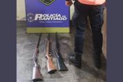 Tres armas secuestradas en allanamientos simultáneos por amenazas en Ojo de Agua