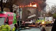 La Plata: voraz incendio y derrumbe en un depósito de electrodomésticos