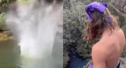 VIRAL: Intentó romper el récord mundial de salto desde un acantilado, no salió como esperaba y todo quedó grabado