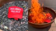 EN VIDEO: Lo que pocos esperaban, militantes de MAGA quemaron sus gorras por esta controversial decisión de Trump