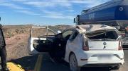 Susto y vuelco con suerte en la Autovía Norte: la conductora venía de visita
