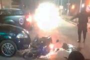 Padre e hijo sufrieron fracturas en impactante colisión con un auto