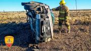 Un lesionado al volcar camioneta en la Ruta 43