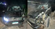 Una camioneta quedó destrozada al chocar con un caballo en Ruta 40