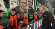 “Piedra, papel o tijera” por un alfajor: el divertido momento que protagonizó el arquero de Riestra con los alcanzapelotas de San Martín