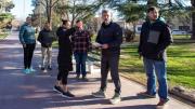 Ulpiano Suarez recorrió la Plaza Cobo en la Cuarta Sección, un histórico espacio que hoy tiene nueva vida