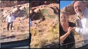 Filmó a turistas que vandalizaron unas rocas en Potrerillos y el video se hizo viral