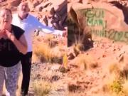 No son bienvenidos: la Justicia de Mendoza busca a los turistas que pintaron una roca con aerosol y la multa que deberán pagar