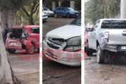 Triple choque en Parque Aguirre: importantes daños en dos autos y una camioneta (Video)