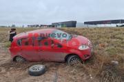 Una conductora de un auto perdió el control y volcó en la Ruta 34