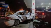 Dos heridos tras accidente en estación de servicio en Kilómetro 5